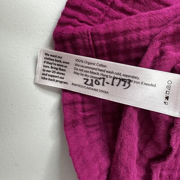 Eileen Fisher Shirt Womens Large Pink Organic Cotton Texture Gauze Boxy Top - Picture 6 of 9